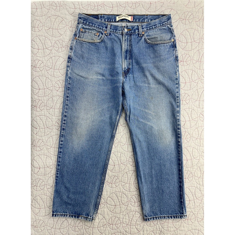 VTG Y2K Levis 550 Jeans Blue Relaxed Fit Tapered Leg / Mens 38x30